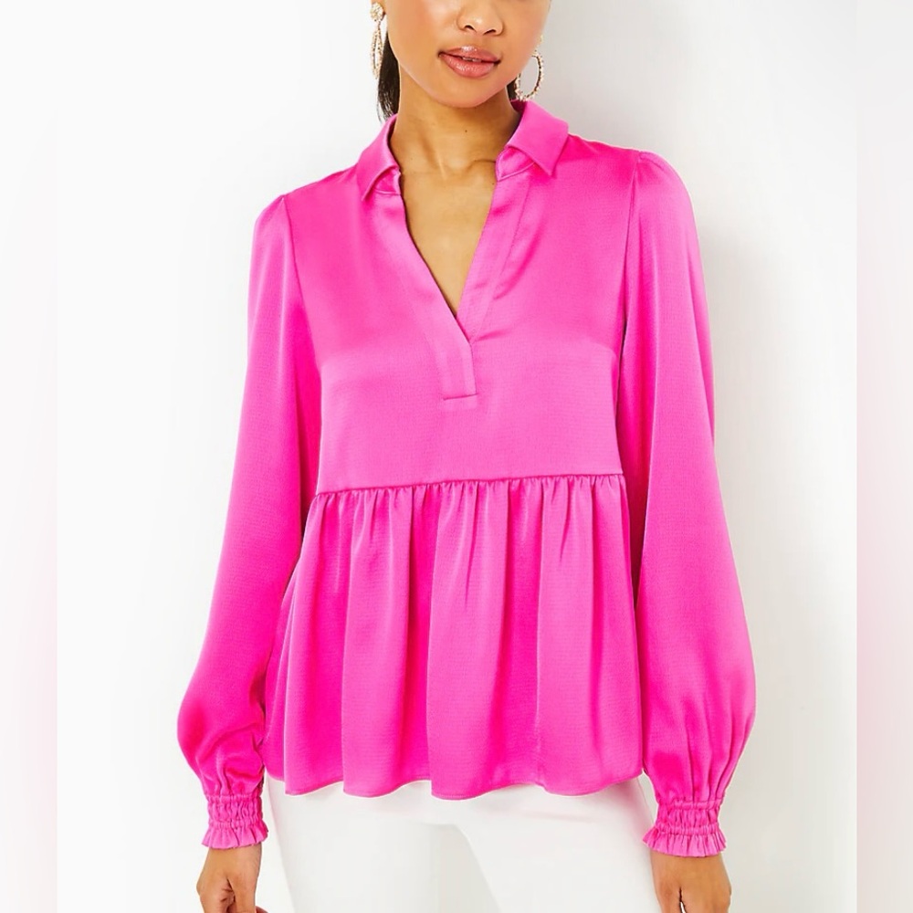 Lilly Pulitzer Jaylene Long Sleeve Too in Cerise Pink